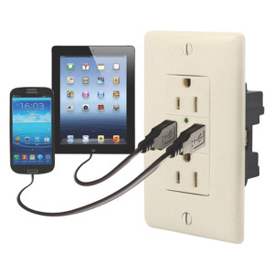 Valterra - 120v Double Usb Charger Double Outlet Almond - DG61071VP