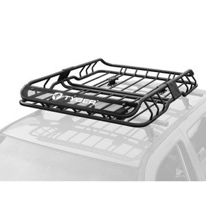 Tyger Auto - Heavy Duty Roof Mounted Cargo Basket Rack L47in X W37in X H6in W/wind Fairing - TG-RK1B902B