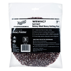 Meguiars - 7in Soft Buff Rotary Wool Heavy Cutting Pad - WRWHC7
