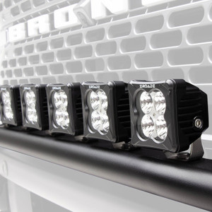 Zroadz - 21c Bronco Front Bumper Top Led Kit(6)3in White Zroadz Led Pod Lights & Universal Wiring Harness - Z325431-KIT