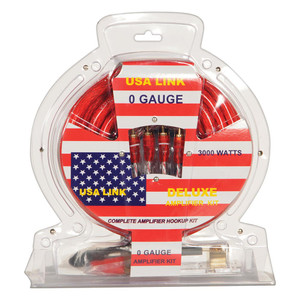 USA Link 0 Gauge Amplifier Wiring Kit - 3000 Watts - 0GA USA LINK