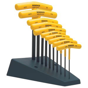 Bondhus Balldriver SAE HEX Long T-Handle Wrenches 3/32" to 3/8" (10 Piece) - 13390
