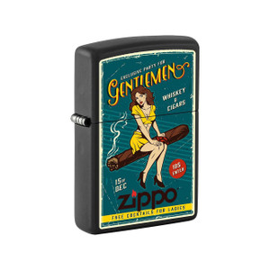 *218CIGARGIRL* Zippo 81329 Windproof Lighter Cigar Pin-up Girl Black Matte - 218CI411927