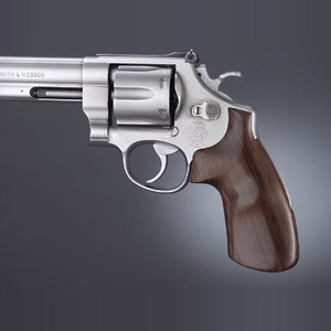 Hogue S&W N-Frame Round Butt Revolver Pau Ferro Smooth Wood Grip without Finger Grooves - 25310