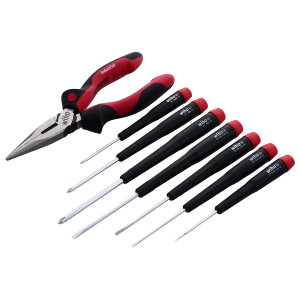 Wiha Precision Slotted Phillips Screwdrivers and Pliers Set (8 Piece Set) - 26190