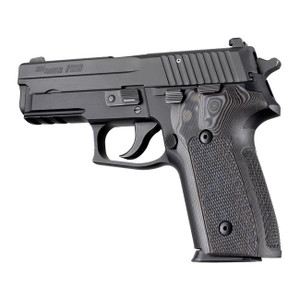 Hogue Sig Sauer P228/P229 Checkered Grips G10 G-Mascus (Black/Gray) - 28177-BLKGRY