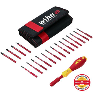 Wiha INSULATED SoftFinish SlimLine Interchangeable Blade Set (19 Piece Set) - 28398