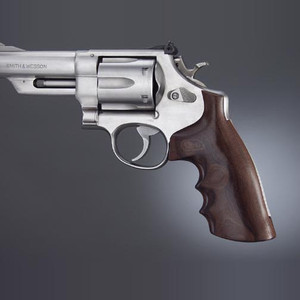 Hogue S&W N-Frame Square Butt Smooth Pau Ferro Wood Grips with Finger Grooves - 29300