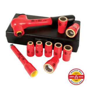 Wiha Insulated Socket and Ratchet Set 3/8" Drive - SAE (10 Piece Set) - 31493
