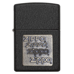 Zippo Windproof Lighter Black Crackle Gold Zippo Logo - 362