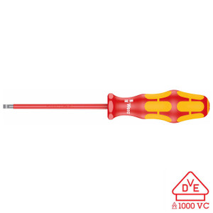 Wera VDE Insulated Screwdriver: Slotted 0.8 x 150mm (with LaserTip) - 5006116001