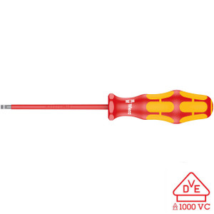 Wera VDE Insulated Screwdriver: Slotted 8mm x 175mm (with LaserTip) - 5006130001
