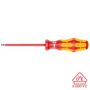 Wera VDE Insulated Screwdriver: Slotted 8mm x 200mm (with LaserTip) - 5006135001