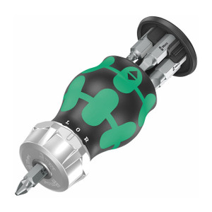 Wera Stubby Ratcheting Screwdriver Handle with Quick Release Chuck Includes 6 Bits - 5008886001