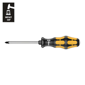 Wera Chiseldriver Screwdriver: Pozidriv PZ #1 x 80mm (with Impact Cap) - 5017050001