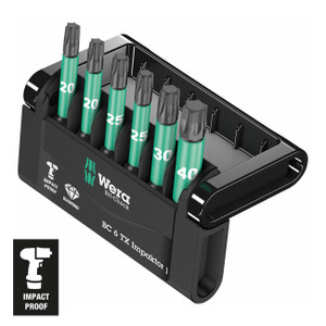 Wera 1/4" Drive TORX 'Impact Ready' Bit Set and Carrying Case (6 Piece) - 05 0576930 01
