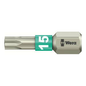 Wera 1/4" Drive Stainless Steel TORX Bit: TX #15 x 25mm - 5073621001