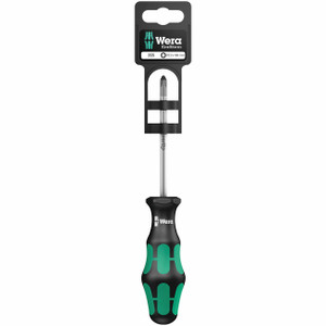 Wera Screwdriver: Pozidriv PZ #2 x 100mm LaserTip (On Hang-Tag) - 5100057001