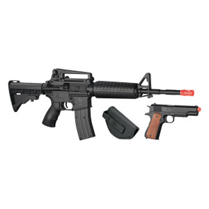 Crosman Game Face Defender Strike Airsoft Full/Semi-Auto Rifle And 1911 Pistol Kit - 52003