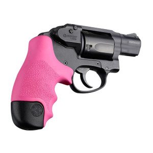 Hogue S&W J-Frame Revolver OverMolded Rubber "Tamer" Grip with Finger Grooves (Pink) - 60027