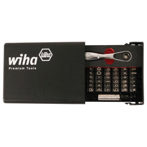 Wiha Security Bits Collector Kit with 1/4" Ratchet (39 Piece Set) - 71988