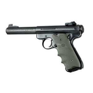 Hogue Ruger Mark II / Mark III Rubber Grip with Right Hand Thumb Rest & Finger Grooves (OD Green) - 82001