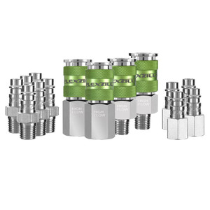 Flexzilla Pro High Flow Coupler Plug Kit 1/4in NPT 1/4in Body 14 Pc - A53458FZ