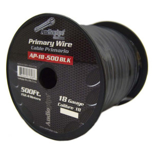 Audiopipe Primary Wire 18-Gauge 500 Foot Spool - Black - AP18500BK