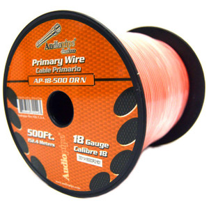 Audiopipe Primary Wire 18-Gauge 500 Foot Spool - Orange - AP-18-500 ORG
