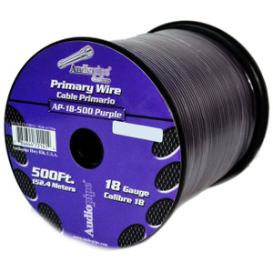 Audiopipe Primary Wire 18-Gauge 500 Foot Spool - Purple - AP18500PL