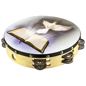 Zebra Sound 10" Dove and Bible Tambourine - ATMDOV10