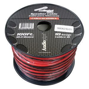 Audiopipe Speaker Wire 10-Gauge 100 Foot Spool - Black/Red - CABLE10100BK