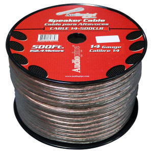 Audiopipe Speaker Wire 14-Gauge 500 Foot Spool - Clear Insulation - CABLE14500