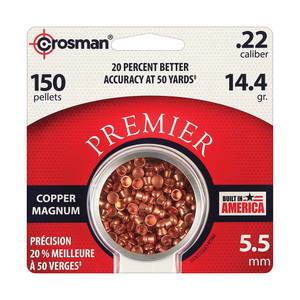 Crosman .22cal Premier Copper Magnum Domed Pellets - 14.4 Grain (150 Count) - CDP22