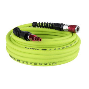 Flexzilla Heavy Duty Lightweight Air Hose 1/4" x 50' with ColorConnex Coupler and Plug - (Red) Ty - HFZP1450YW2-D