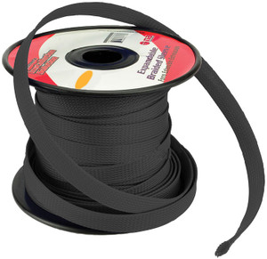 Installation Solution Expandable Braided Sleeve - Black (3/4" x 100 feet) - IS-BR19M-100BK