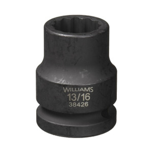 Williams 13/16" Shallow Impact Socket 3/4" Drive 12 Point - JHW38426
