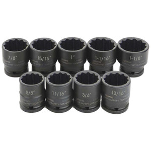 Williams 3/4" Drive Shallow Skirt Impact SAE Socket Set - 12 Point (9 Piece) - JHW38925
