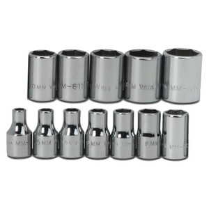 Williams Metric 1/4" Drive Shallow SUPERTORQUE Socket Set 6 Point (12 Piece) - JHWMSM-12HRC