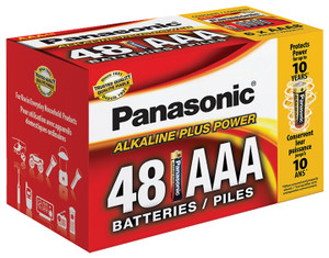 Panasonic Alkaline Size "AAA" Plus Power (48-Pack) Blister Box - LR03PA48PC