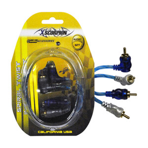 XScorpion 3-Foot Right Angle Triple Shielded RCA Cable - Expert Link Series - STP3