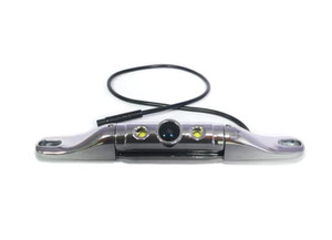 Boyo - Vision Tech - Short Length Bartype License Plate Backup Camera W/led Lights Chrome - VTL402CLS