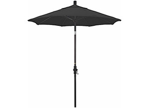 California Umbrella - Sun Master Series 7.5ft Alum/fiberglass Crank Collar Tilt Market Umbrella In Black Sunbrella - GSCUF758117-5408