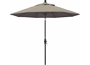 California Umbrella - Sun Master Series 9ft Alum/fiberglass Crank Collar Tilt Market Umbrella In Taupe Sunbrella - GSCUF908117-5461