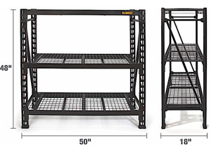 DeWalt - Dewaltrak  Dxst4500blkw  4ft 3 Shelf (wire) Industrial Rack (black) - 41659