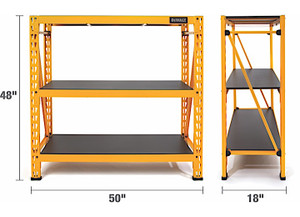 DeWalt - Dewaltrakdxst4500 4ft 3shlf Indust Rack Yellow - 56831