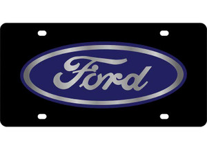 Eurosport - Ford Logo Only In Mirror Blk Crbn Stl Tag - 3501-1