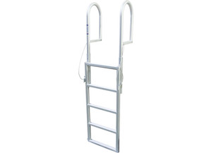 Extreme Max - Premium Alum Sliding Retract Dock Ladder For Pool Lake Hot Tub 5step Model W/extra Wide 18in Steps - 3005.3464