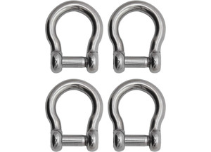 Extreme Max - Boattector Stainless Steel Bow Shackle With Nosnag Pin 3/8in 4pack - 3006.8411.4