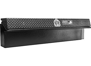 Highway Products - 48 X 16 X 16 Low Side Tool Box With Smooth Black Base Black Diamond Plate Lid - 3712-001-BK62-ALL
